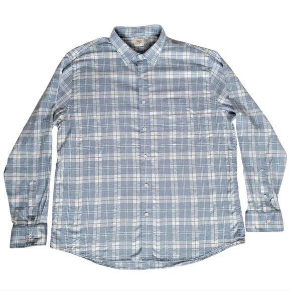 Faherty Ventura Light Blue Plaid Sport Shirt Cotton Stretch Mens Button … - Picture 8 of 16